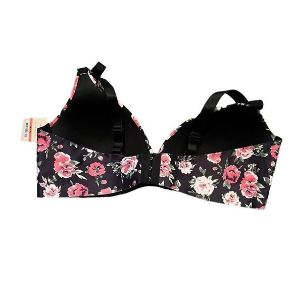 NWT STRM LINE Black Floral Wirefree Bra Size 42C - Picture 2 of 6